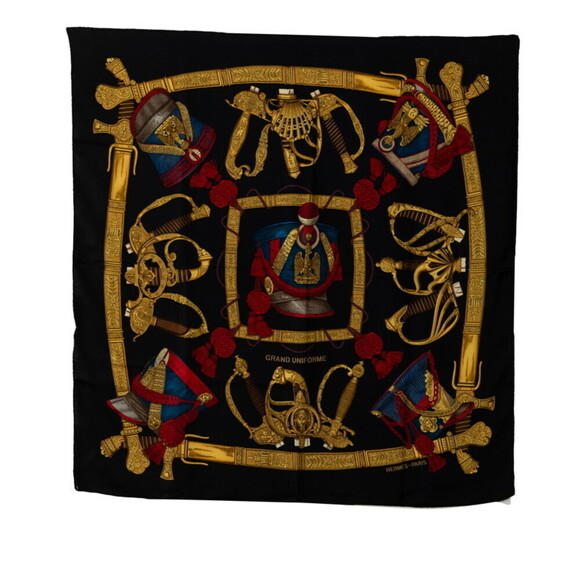 Authentic Hermes Carré Grand Uniforme Silk Scarf - Picture 1 of 6